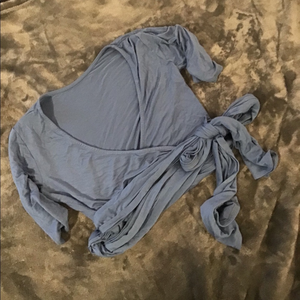 Agnes and Dora blue wrap top